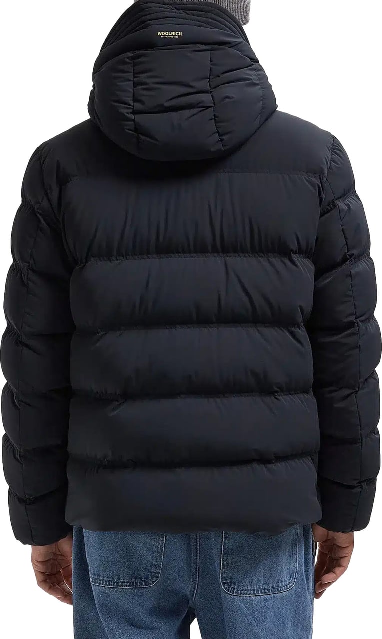Woolrich Matt Stretch Puffer Jacket Melton Blue Blauw