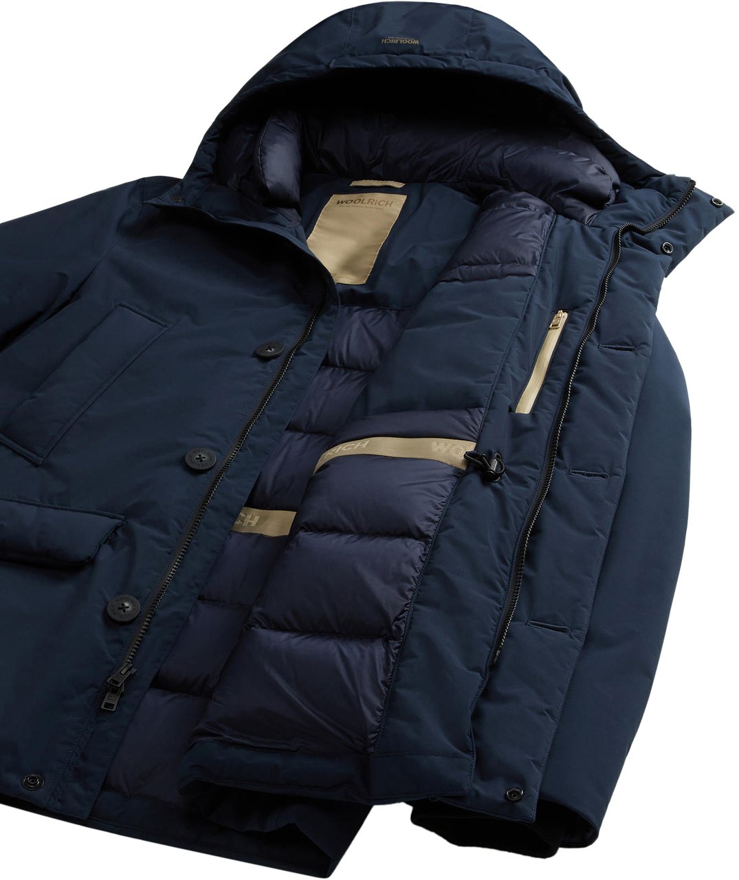 Woolrich Coats Melton Blue Blauw