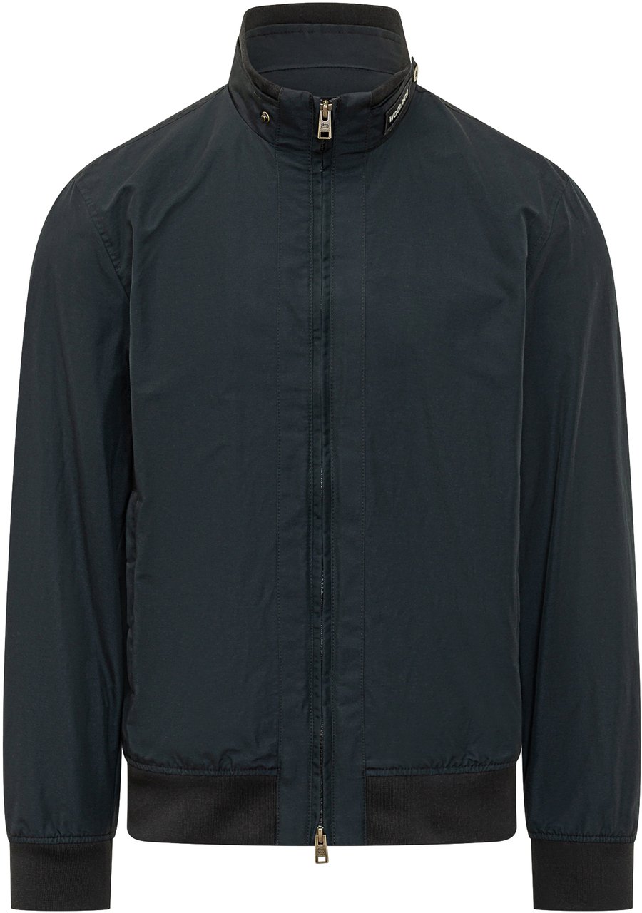 Woolrich Bomber con Collo Alto e Zip Navy
