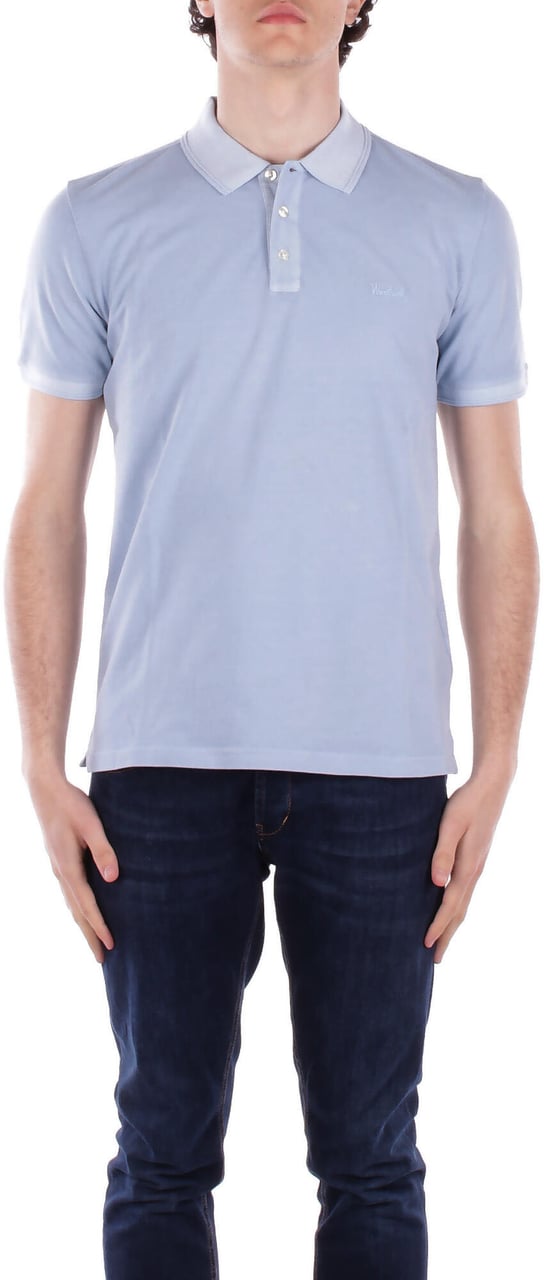 Woolrich T-Shirts And Polos Light Blue Blauw