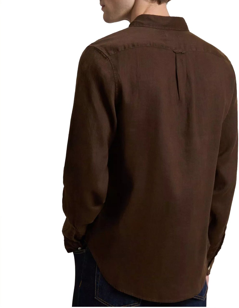Woolrich Linen Shirt Lange Mouw Overhemden Donkerbruin Cfwosi2013mrut5284 Bruin