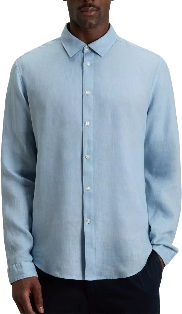 Woolrich Woolrich Linen Shirt Lange Mouw Overhemden Lichtblauw Cfwosi2013mrut5284 Blauw