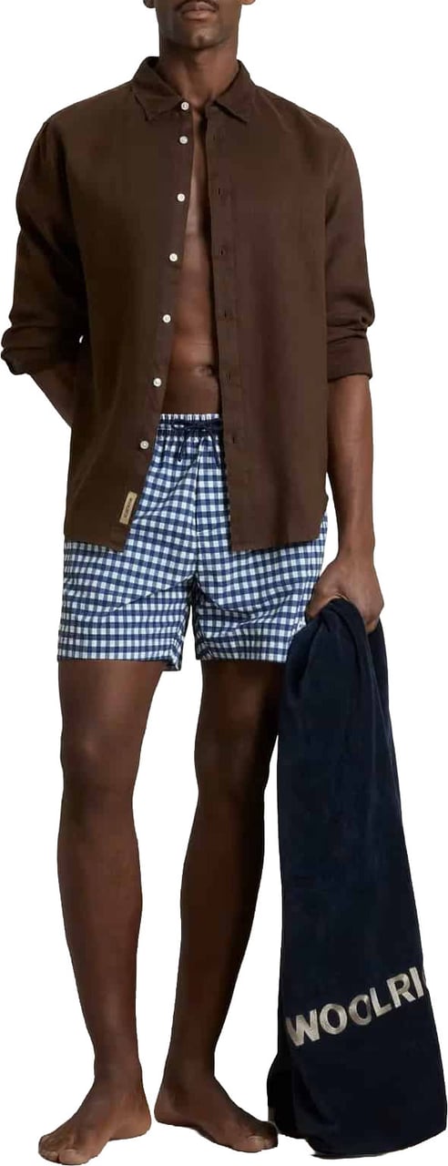 Woolrich Printed Swim Shorts Vicky Blue Blauw