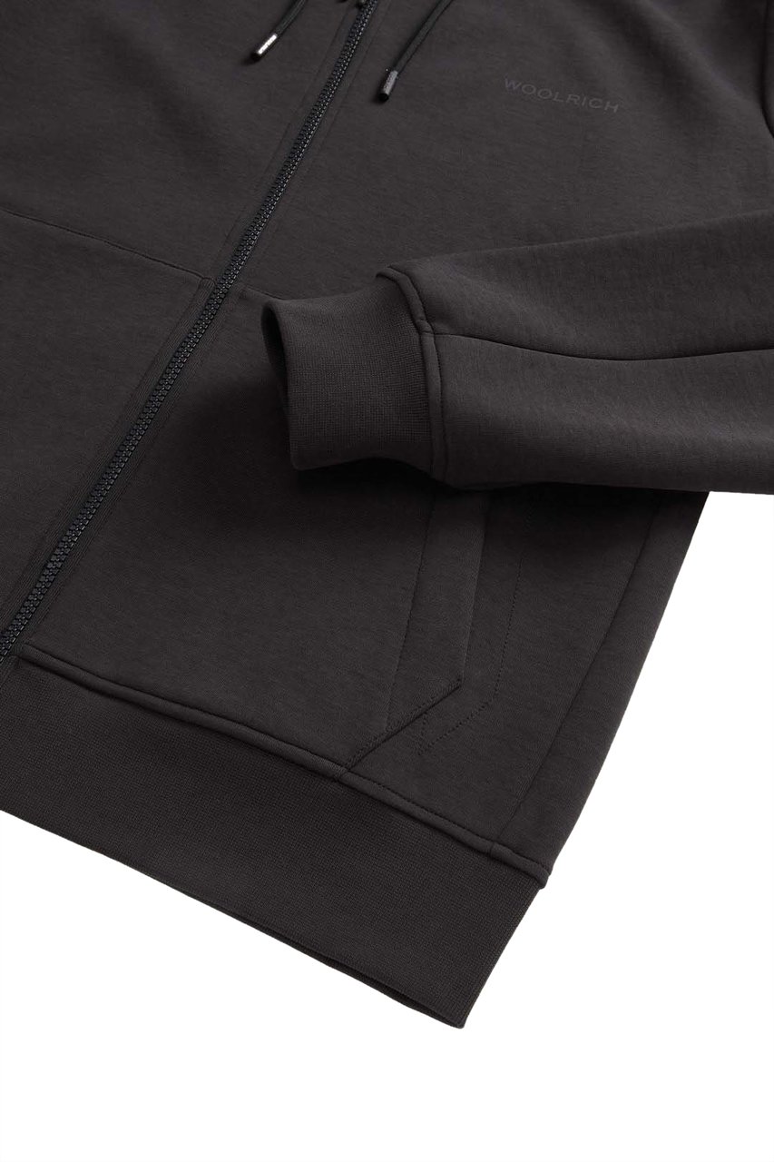 Woolrich Tech Full-Zip Hoodie Black Zwart