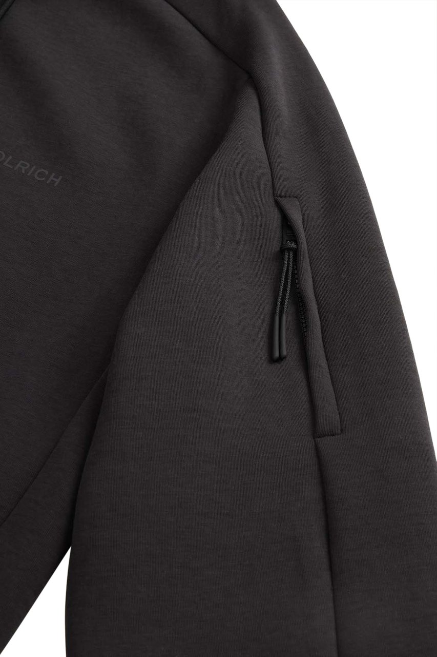 Woolrich Tech Full-Zip Hoodie Black Zwart
