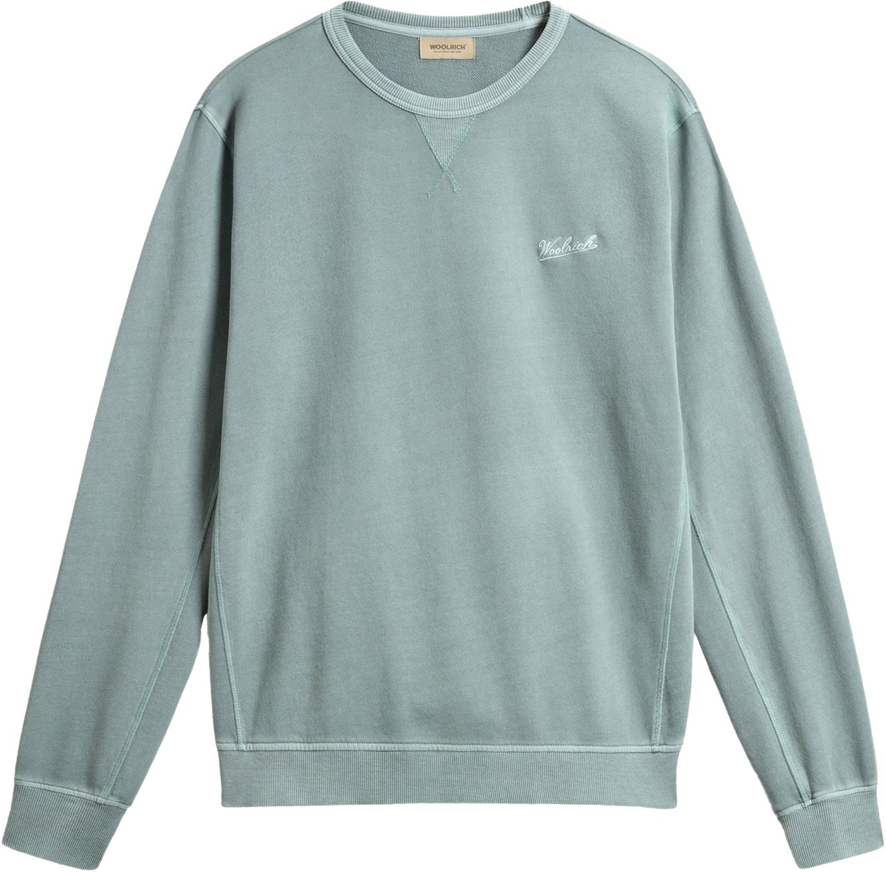 Woolrich Woolrich Garment Dyed Crewneck Sweaters Lichtgroen Cfwosw0261mrut4040 Groen
