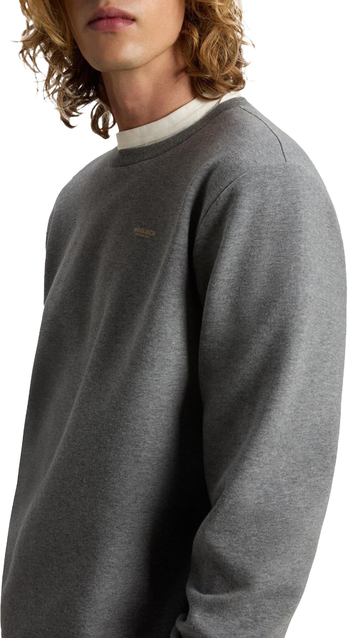 Woolrich Heren Logo Interlock Crewneck Grijs