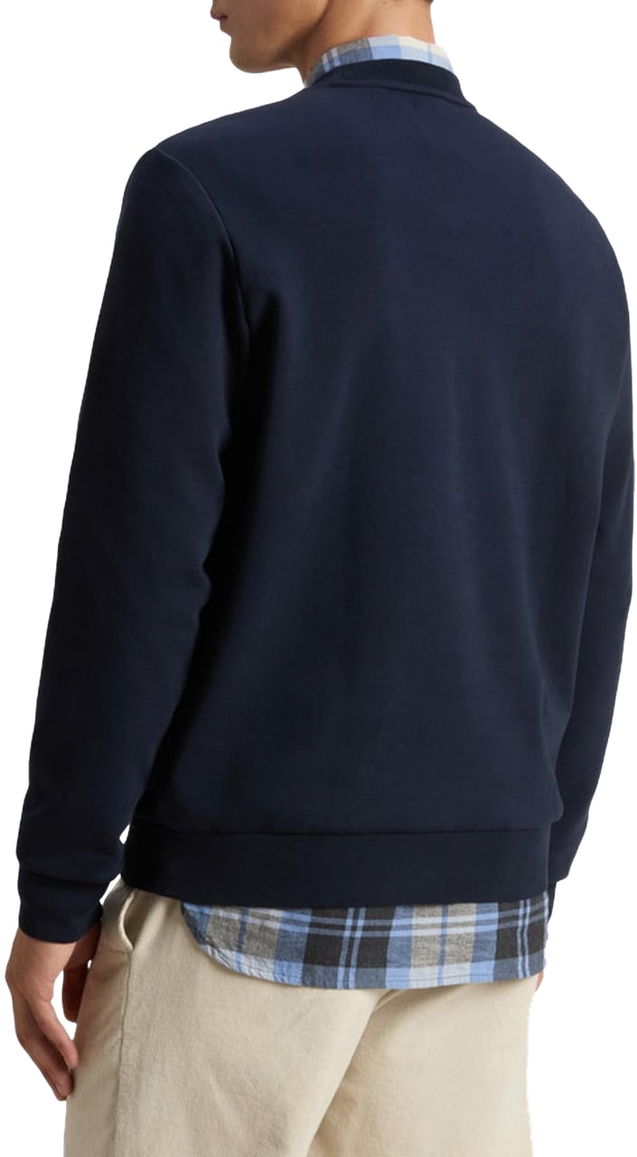 Woolrich Heren Logo Interlock Crewneck Blauw