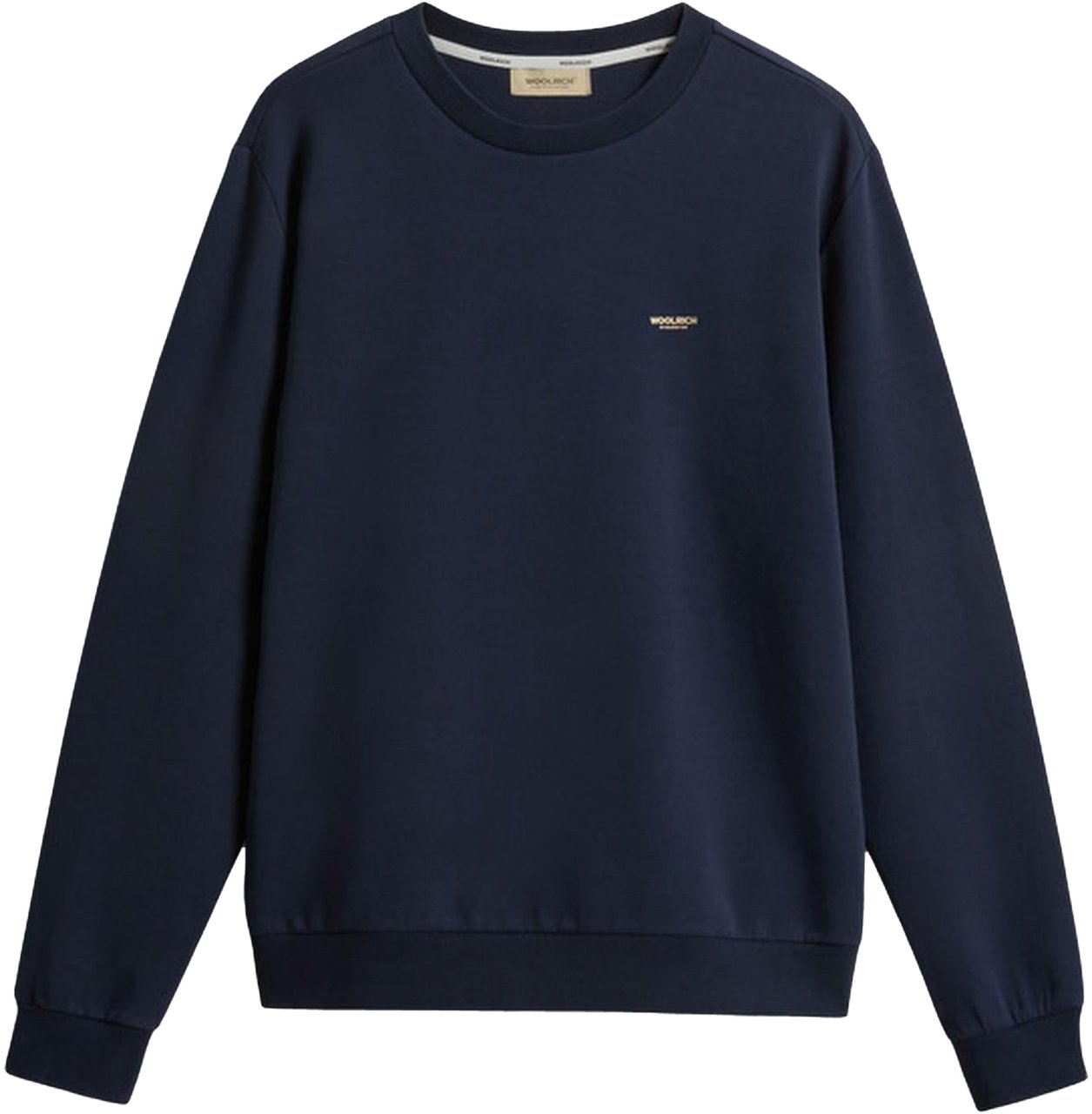 Woolrich Heren Logo Interlock Crewneck Blauw
