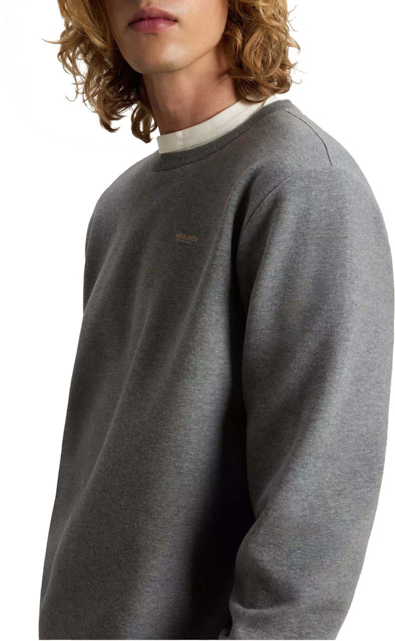 Woolrich Woolrich Logo Interlock Crewneck  Grijs Cfwosw2000mrut5195 Grijs