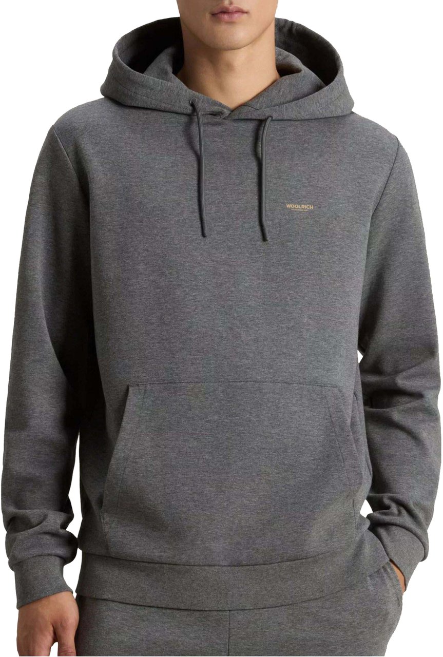 Woolrich Woolrich Logo Interlock Hoodie  Grijs Cfwosw2002mrut5195 Grijs