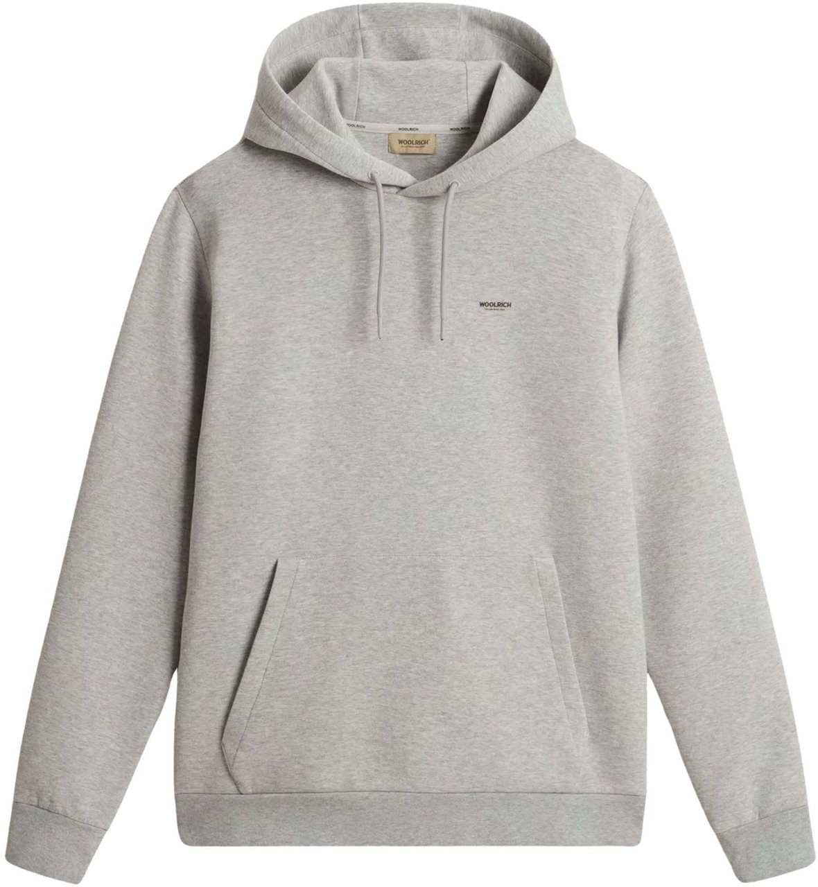 Woolrich Woolrich Logo Interlock Hoodie  Lichtgrijs Cfwosw2002mrut5195 Grijs