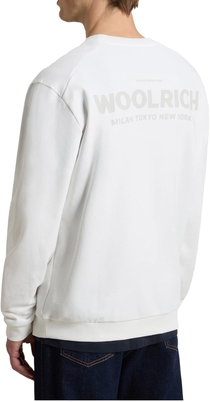 Woolrich Woolrich Macro Logo Sweaters Off White Cfwosw2032mrut5377 Wit