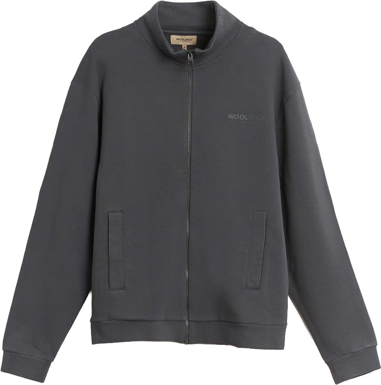 Woolrich Macro Logo Full-Zip Track Grey Shad Grijs