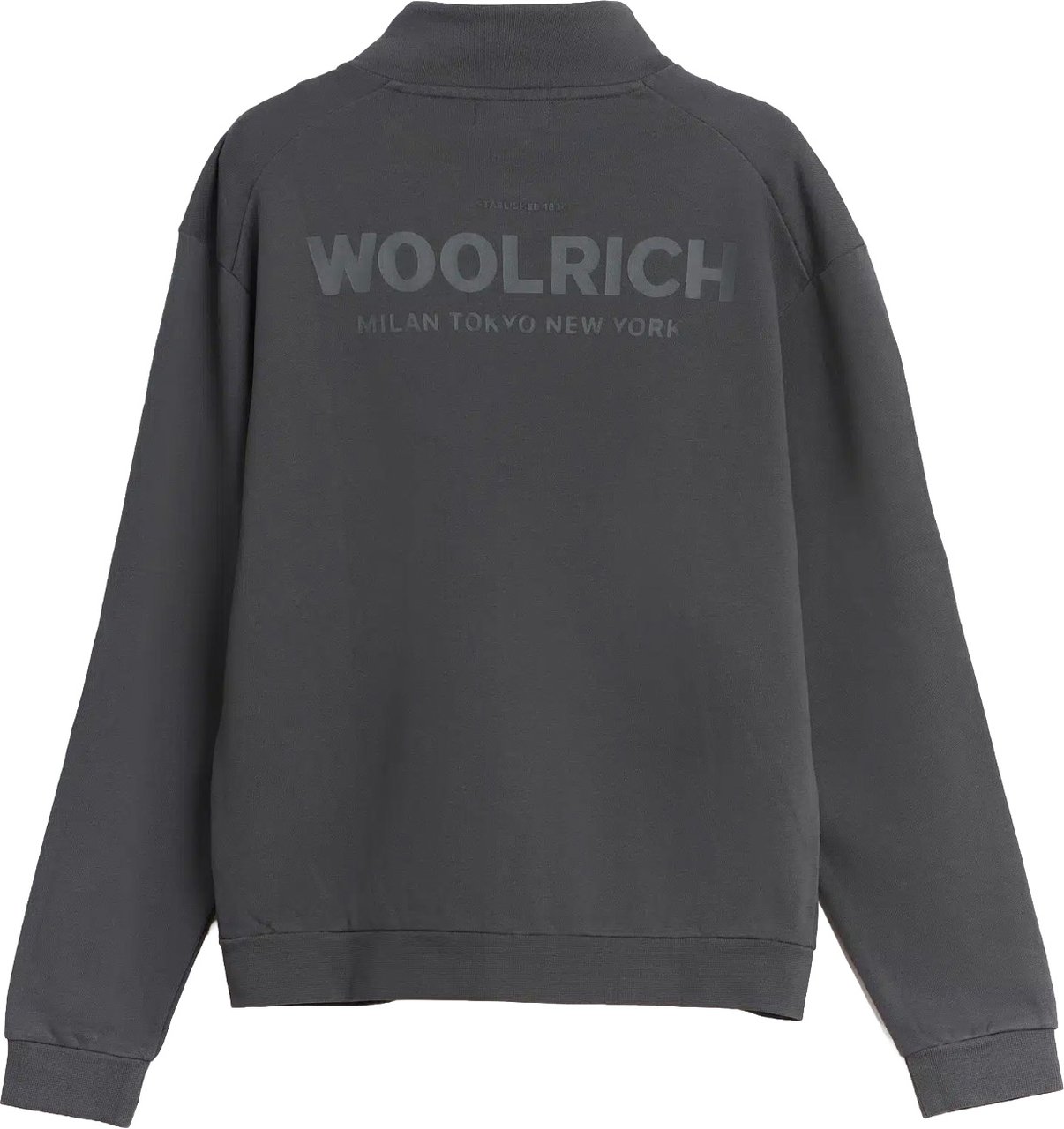 Woolrich Macro Logo Full-Zip Track Grey Shad Grijs