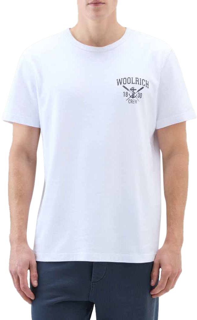 Woolrich Navy Logo T-Shirt Bright White Navy