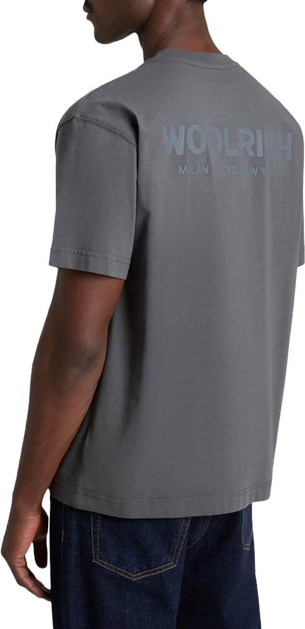 Woolrich Heren Cotton Graphic T-Shirt Grijs