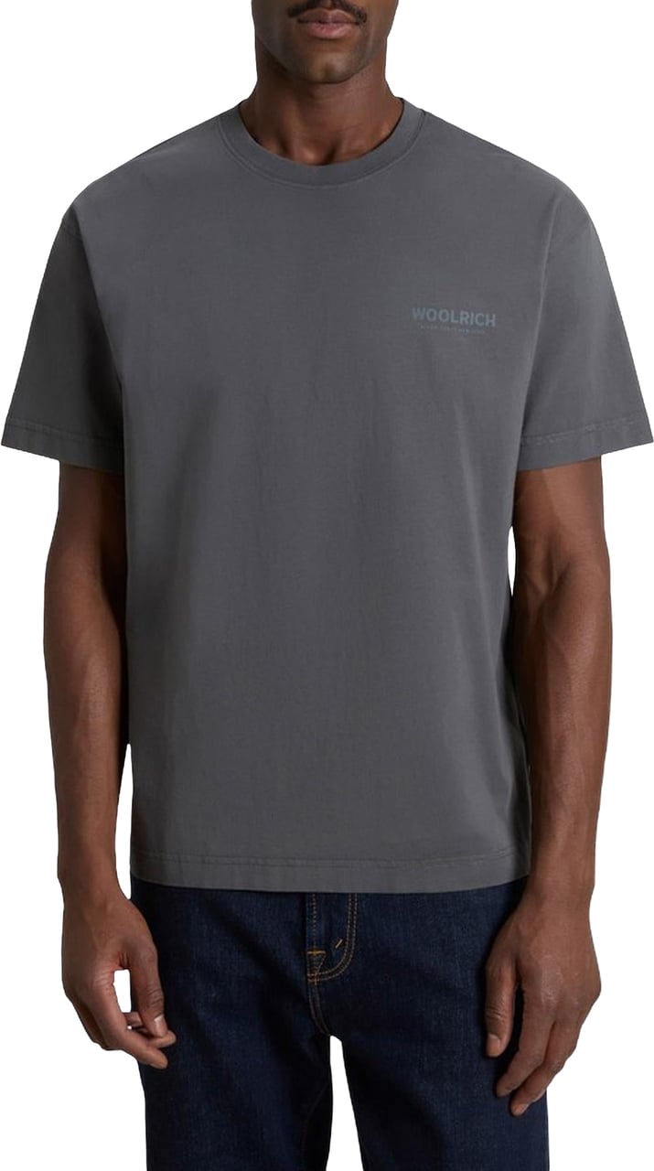Woolrich Heren Cotton Graphic T-Shirt Grijs