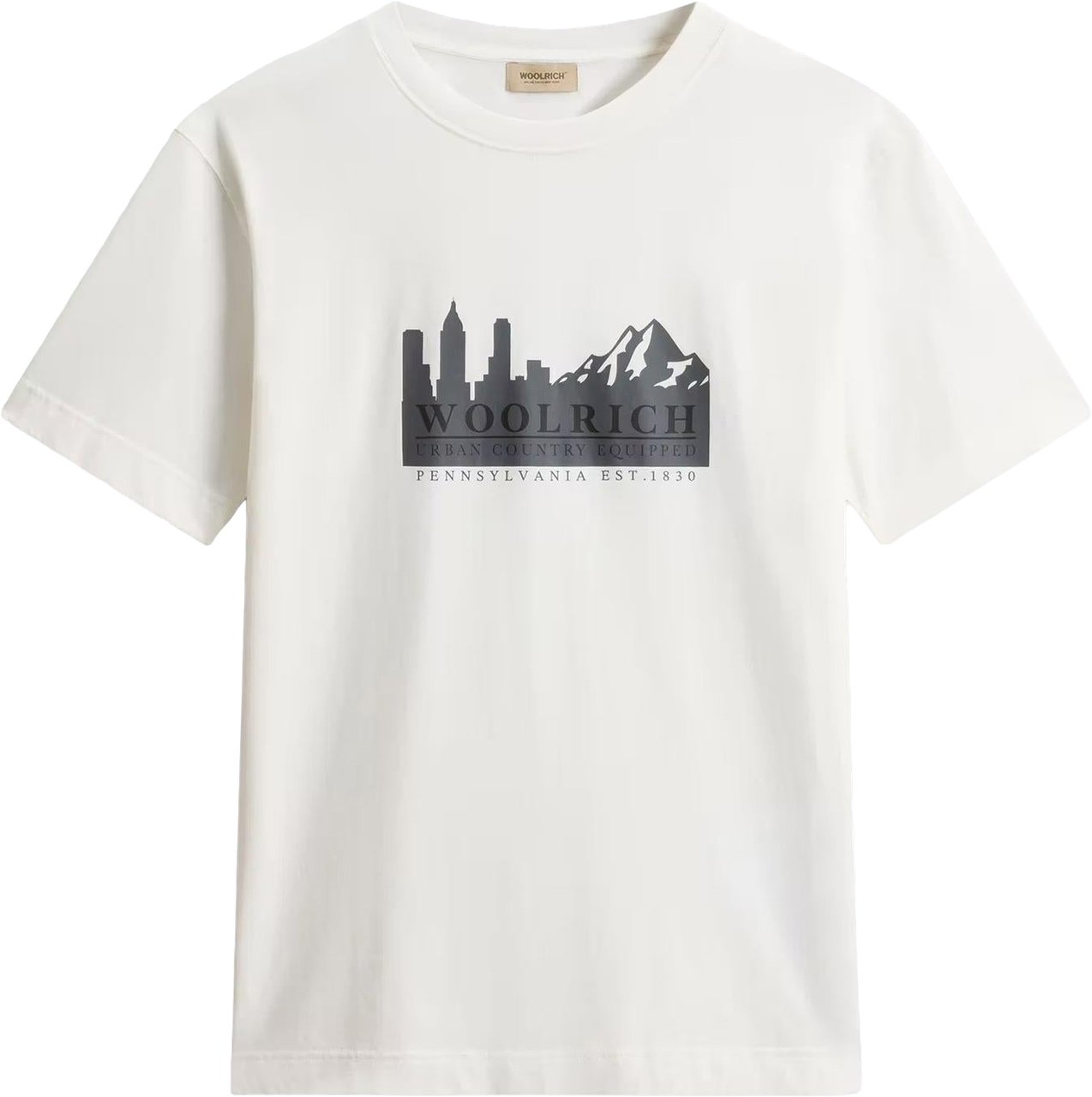 Woolrich Heren Cotton Graphic T-Shirt Wit
