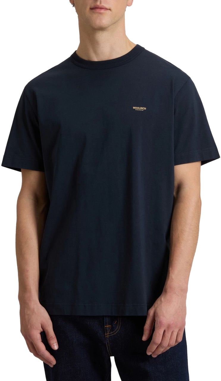 Woolrich Woolrich Cotton Logo T-shirts Donkerblauw Cfwote2012mrut5334 Blauw