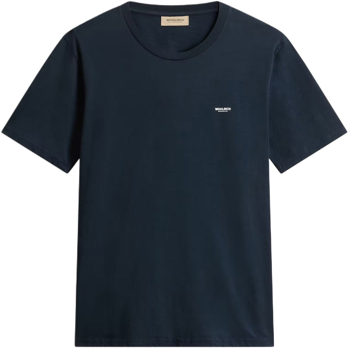 Woolrich Slub Logo T-shirt Melton Blue Blauw