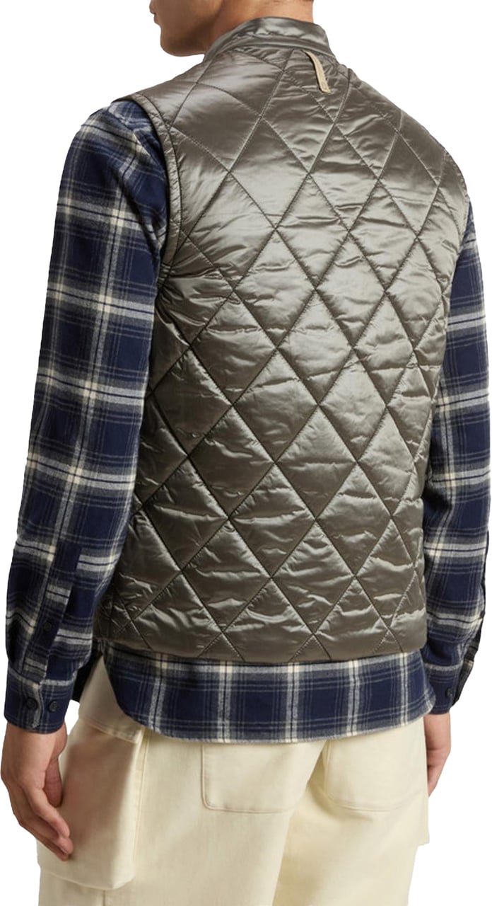 Woolrich Heren Black Yarn Nylon Vest Grijs Grijs