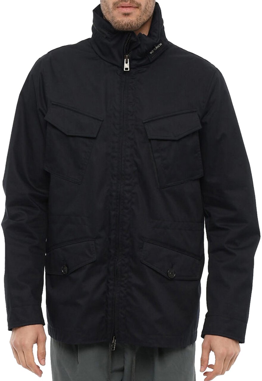 Woolrich Cotton Utility Field Jacket Blauw