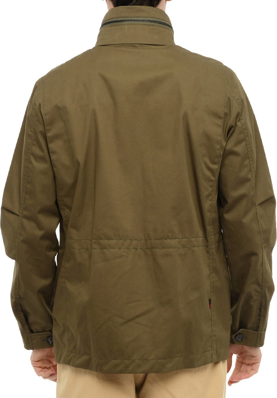 Woolrich Army Olive Cotton Utility Field Jacket Groen