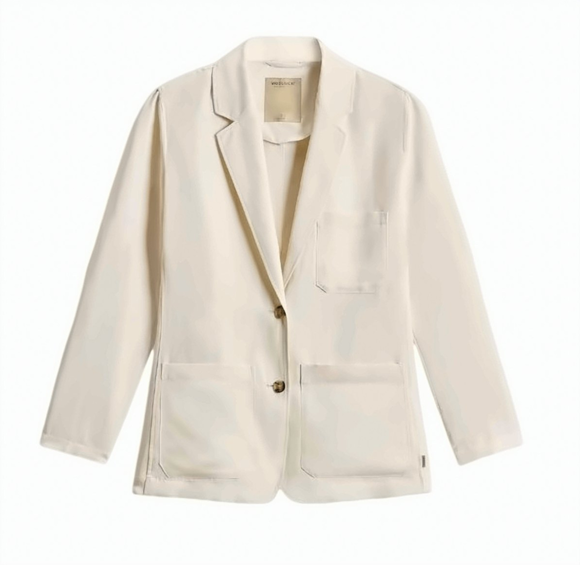 Woolrich Linen Blend Notch Lapels Single Blazer Neutraal