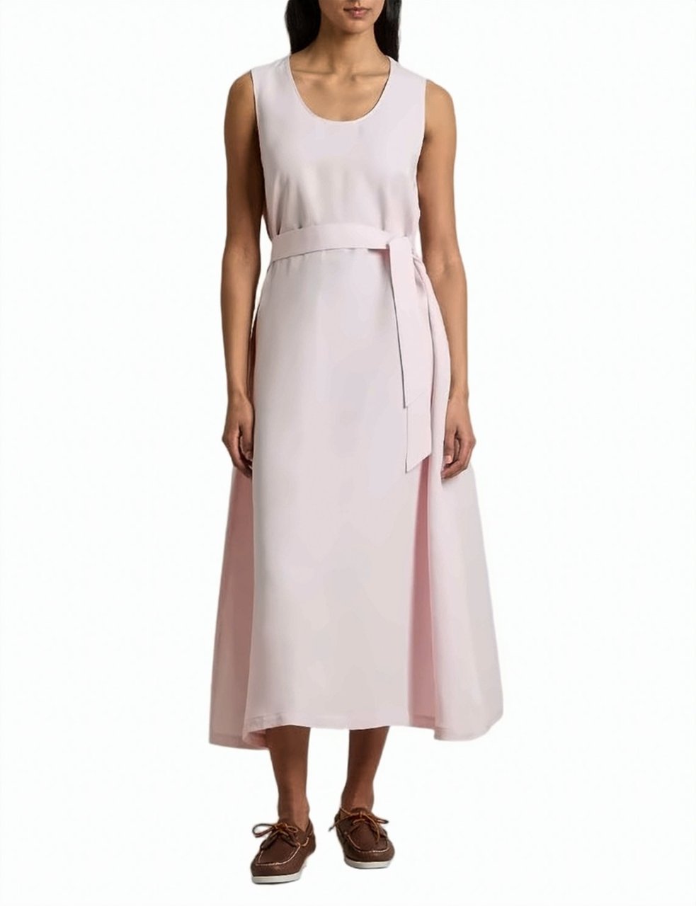 Woolrich Linen Blend Sleeveless Round Neck Dress Paars