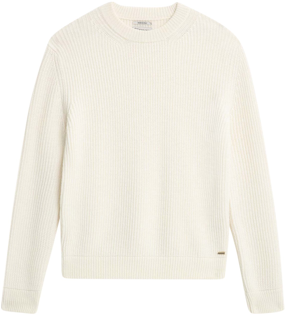 Woolrich Merino Wool Crewneck Sweater Ivory Wit