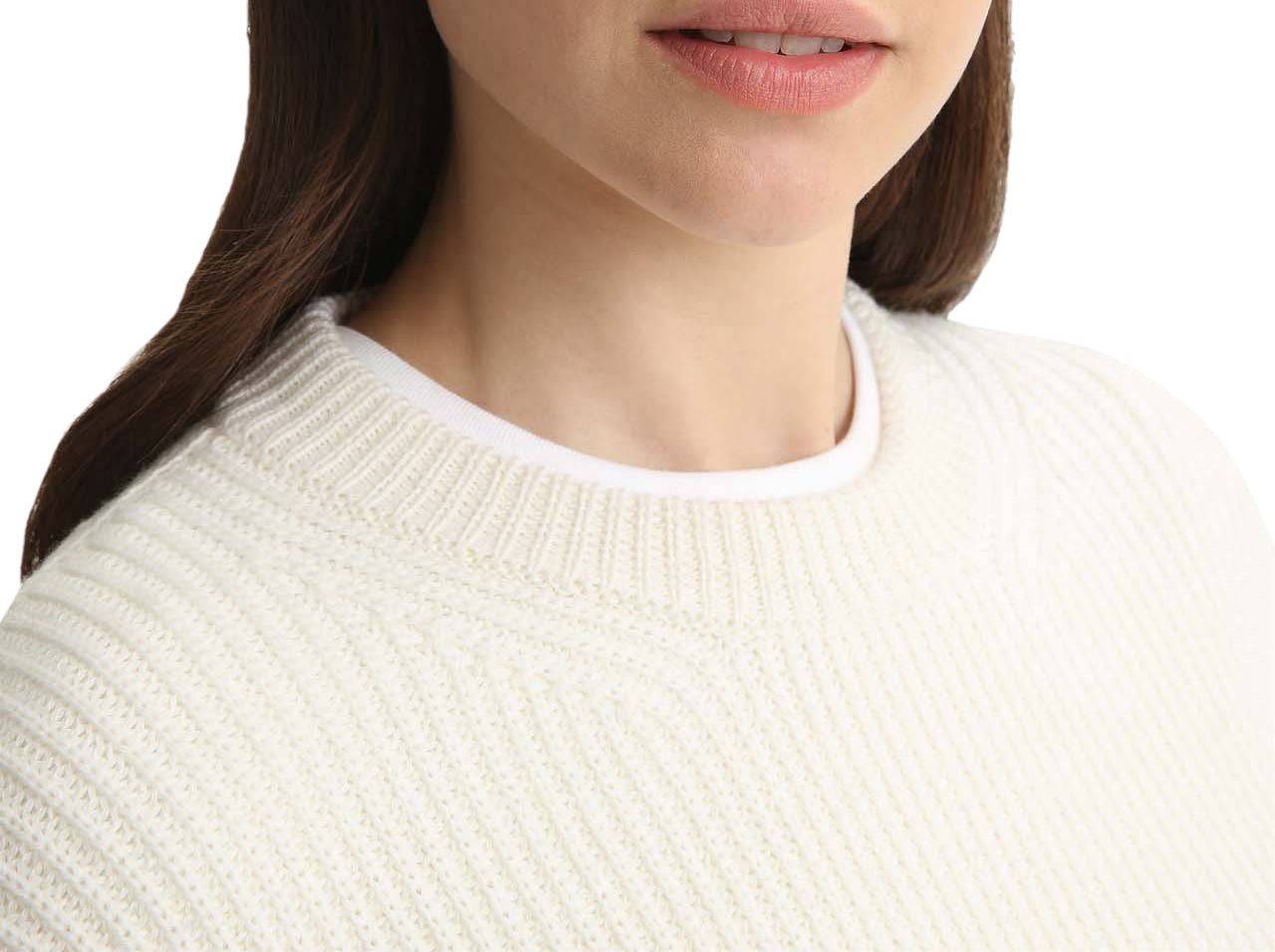 Woolrich Merino Wool Crewneck Sweater Ivory Wit