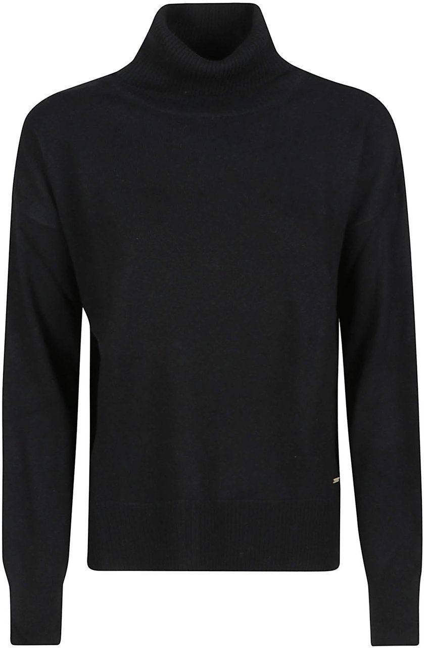 Woolrich Comfort Turtle Neck Sweater Black Zwart