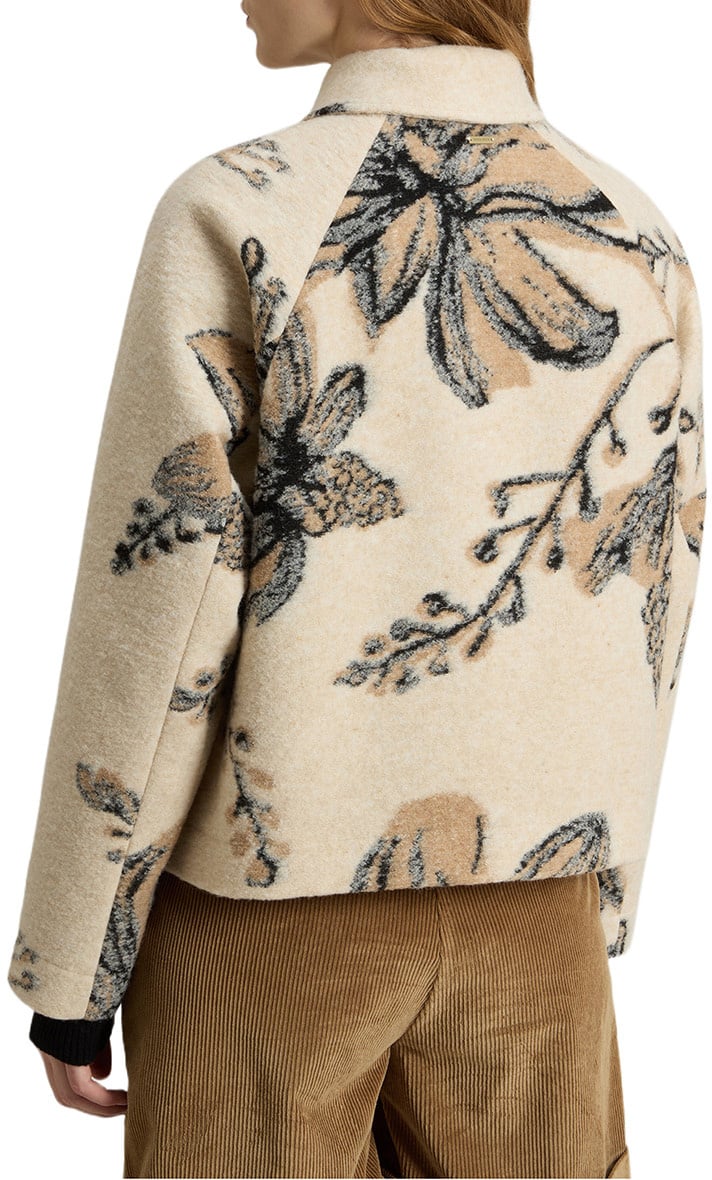 Woolrich Jacquard Wool Overshirt Beige Print Beige
