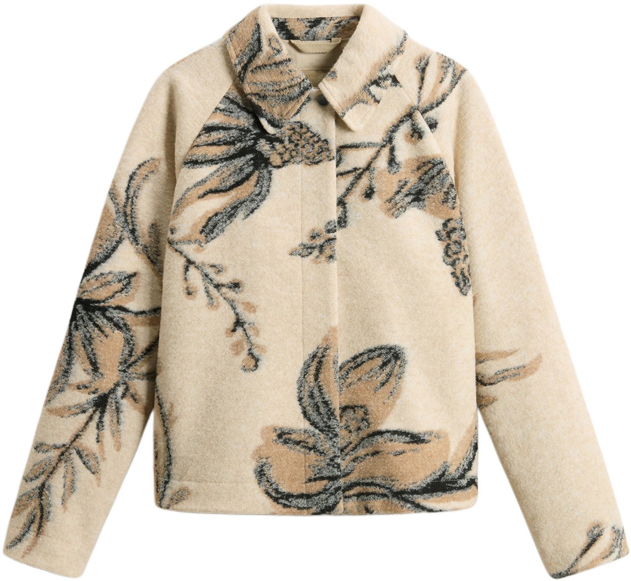 Woolrich Jacquard Wool Overshirt Beige Print Beige