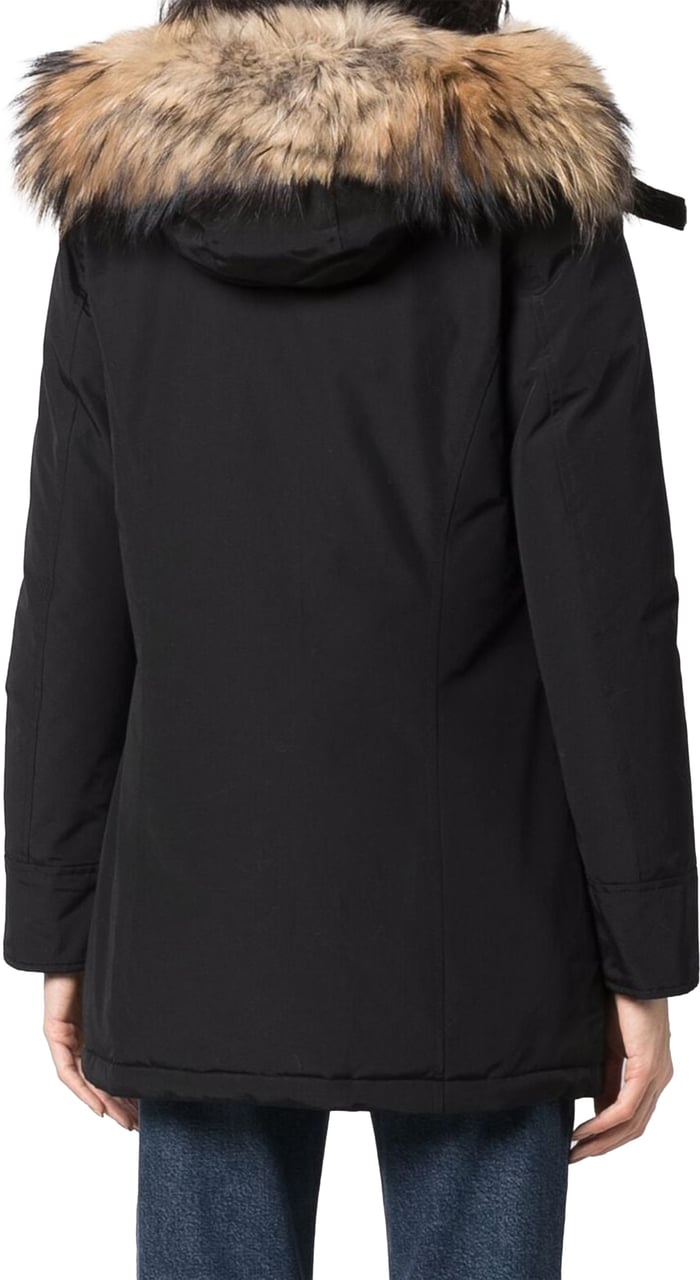 Woolrich Black Arctic Raccoon Down Parka Zwart