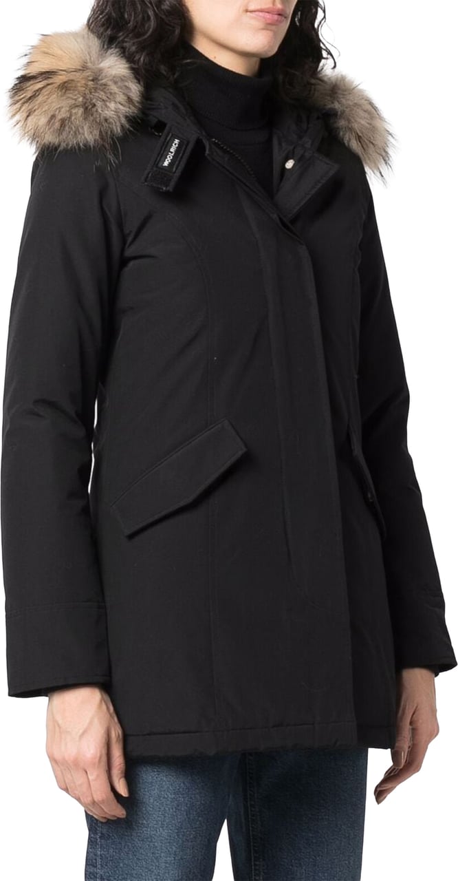 Woolrich Black Arctic Raccoon Down Parka Zwart