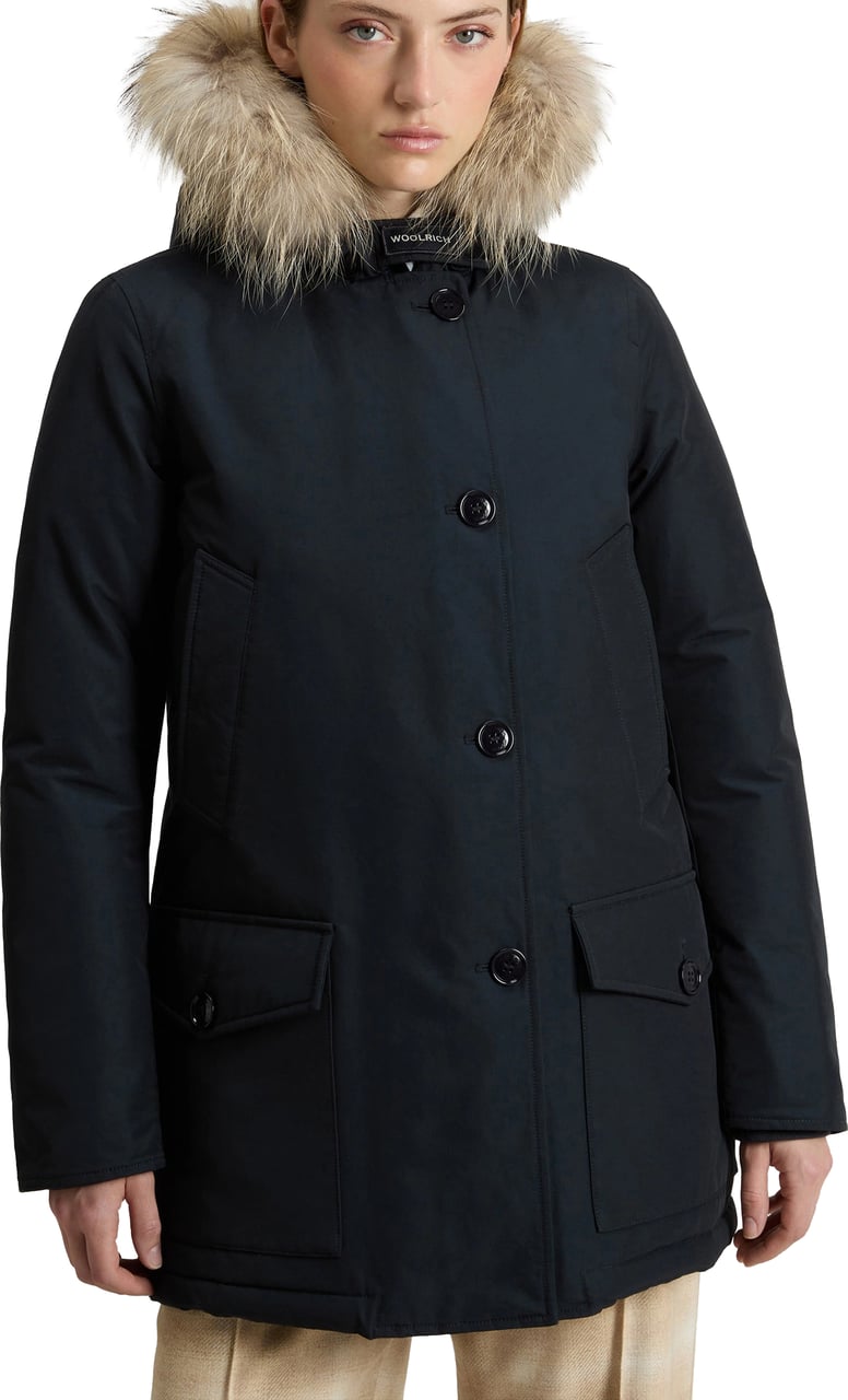 Woolrich Black Arctic Detachable Fur Down Parka Zwart
