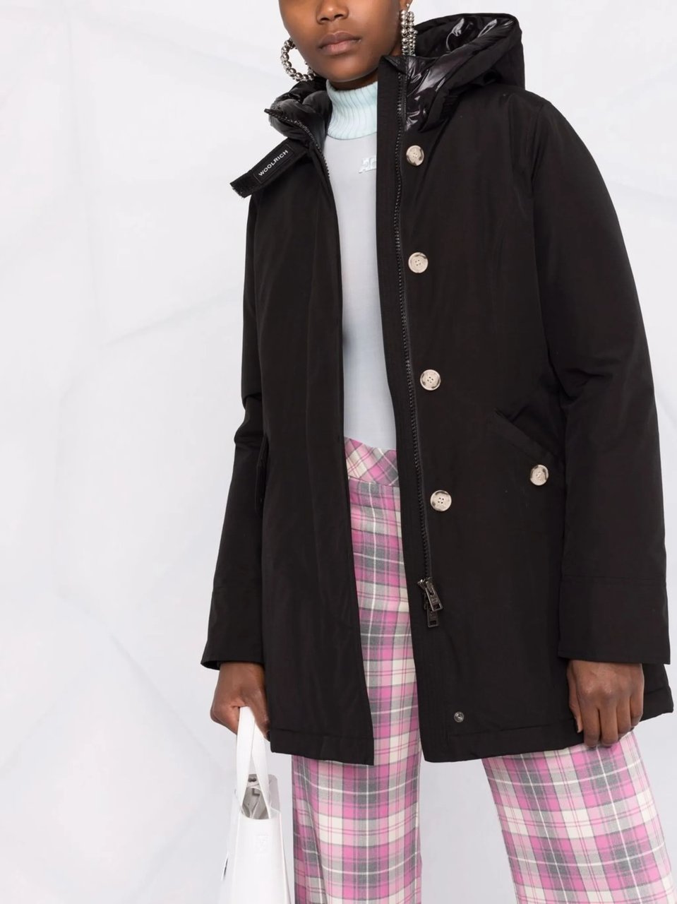 Woolrich Black Arctic Slim-Fit Down Parka Zwart