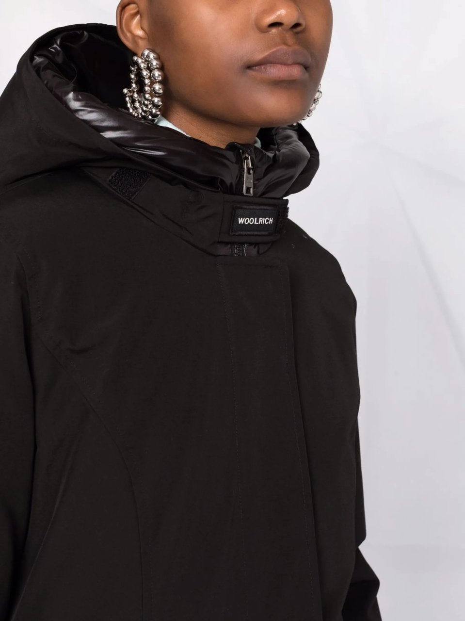 Woolrich Black Arctic Slim-Fit Down Parka Zwart