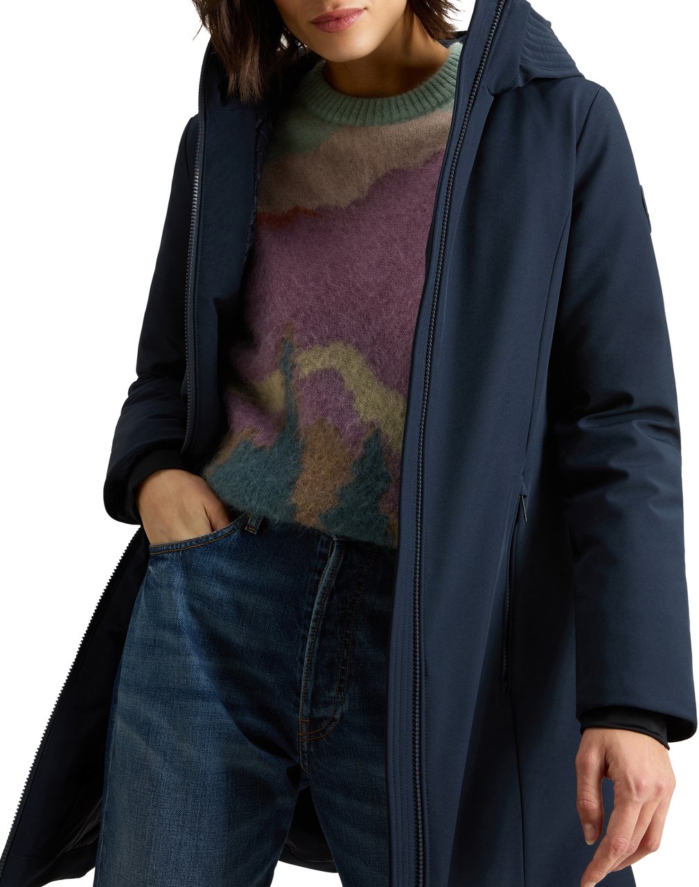 Woolrich Coats Melton Blue Blauw