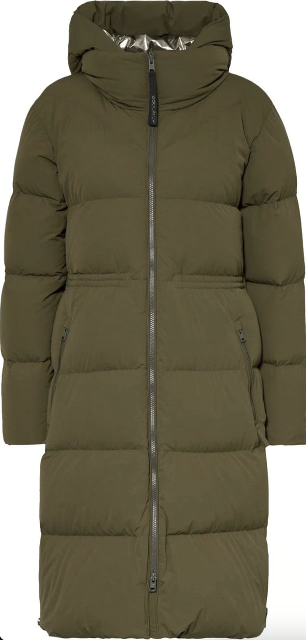 Woolrich Matt Stretch Long Puffer Parka Dark Green Groen