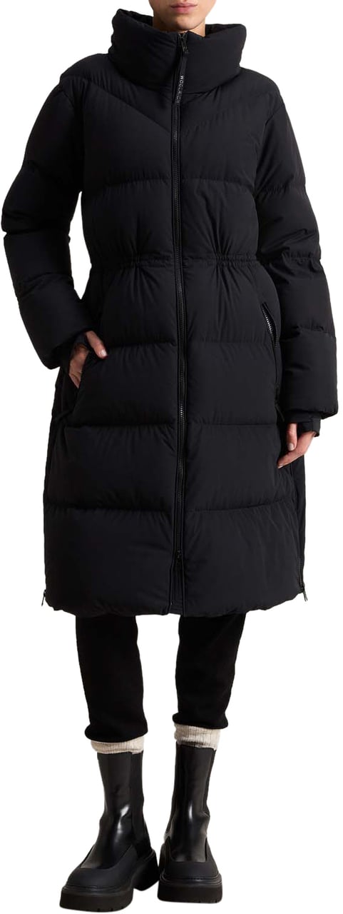 Woolrich Matt Stretch Long Puffer Parka Black Divers