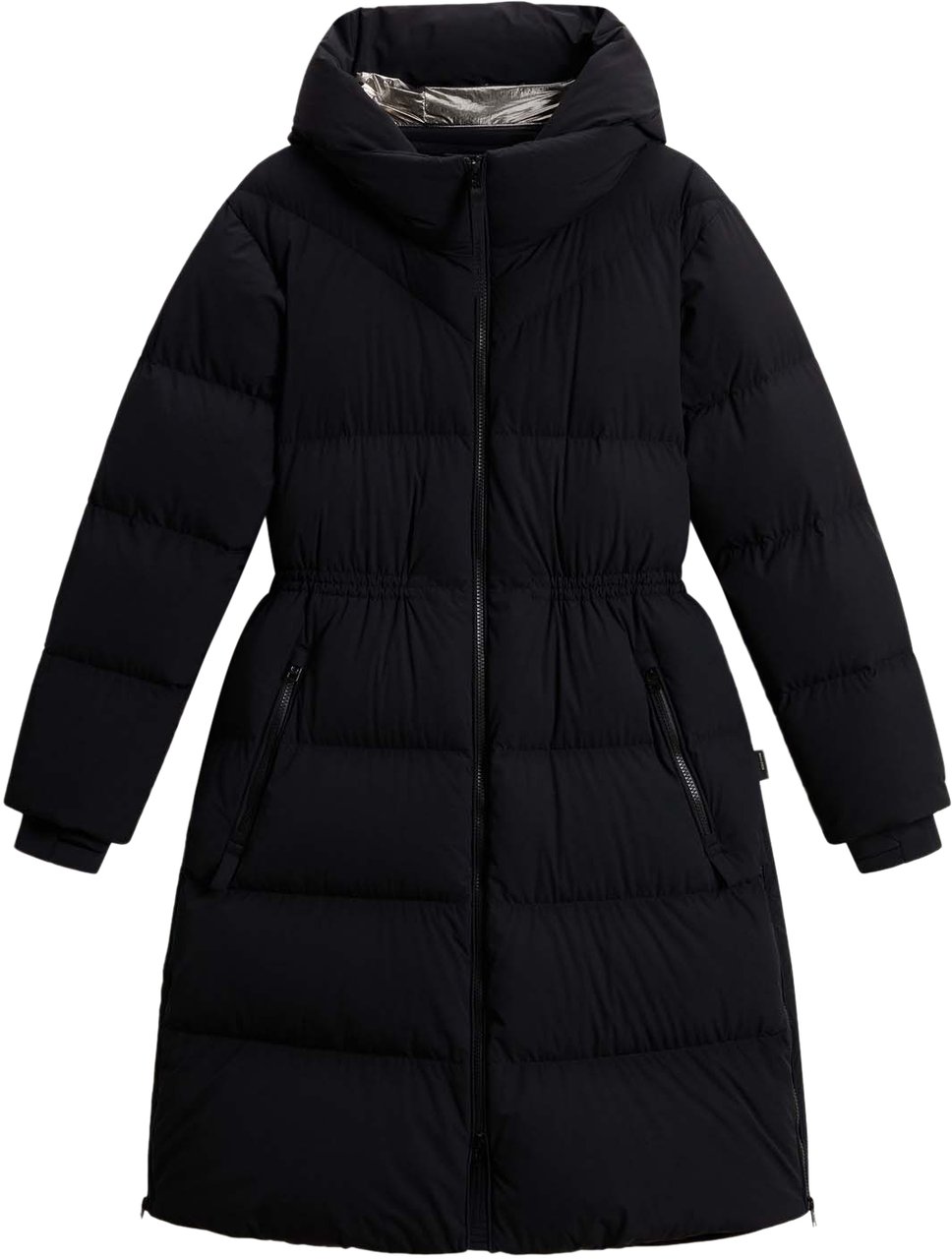 Woolrich Matt Stretch Long Puffer Parka Black Divers