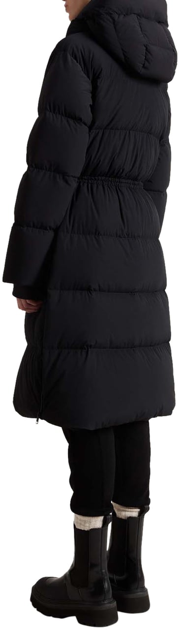 Woolrich Matt Stretch Long Puffer Parka Black Divers