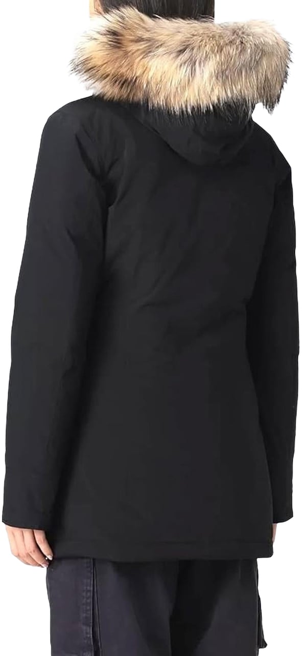 Woolrich Dames luxury arctic racoon parka Zwart