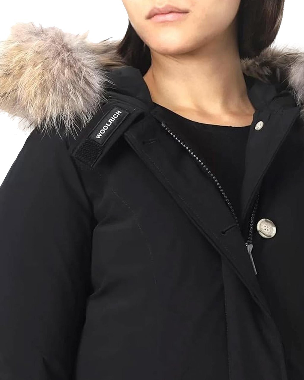 Woolrich Dames luxury arctic racoon parka Zwart