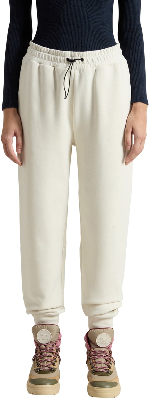 Woolrich Trousers Milky Cream Wit