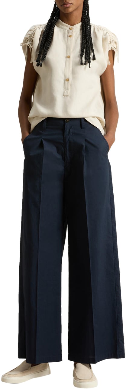 Woolrich Trousers Melton Blue Blauw