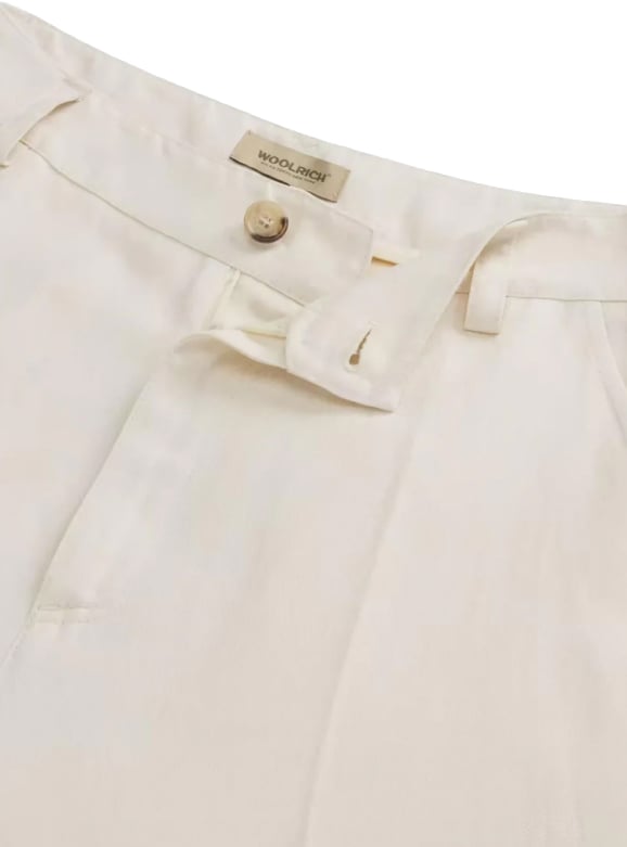 Woolrich Trousers Crema Wit